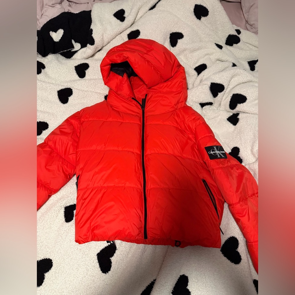 Women’s Calvin Klein Jenas Red Boxy Puffer Jacket